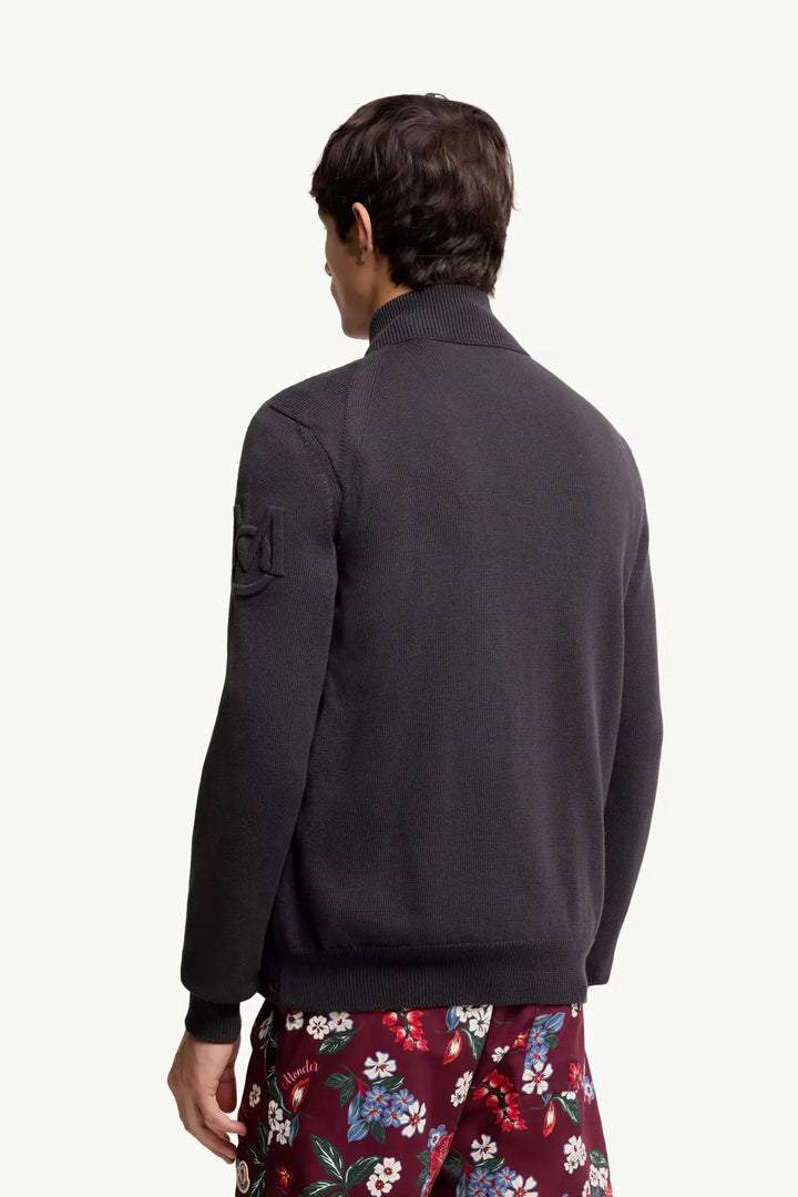 MONCLER - Cardigan zippé en coton matelassé Dark Blue - Lothaire
