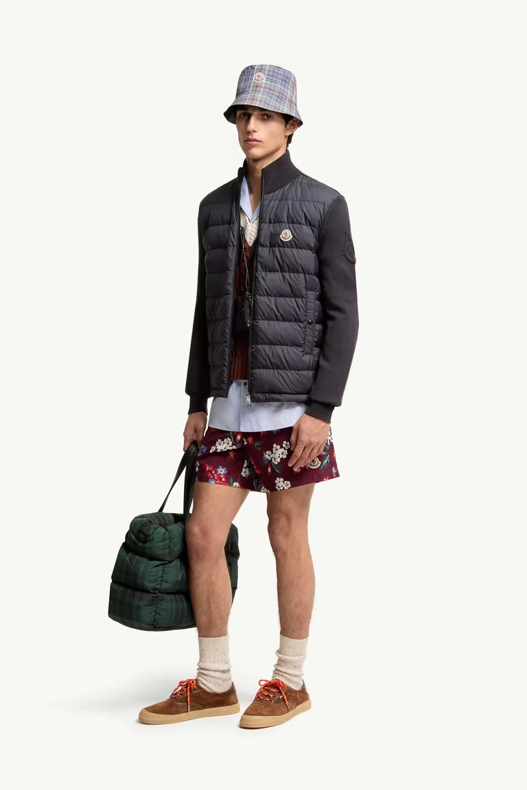 MONCLER - Cardigan zippé en coton matelassé Dark Blue - Lothaire