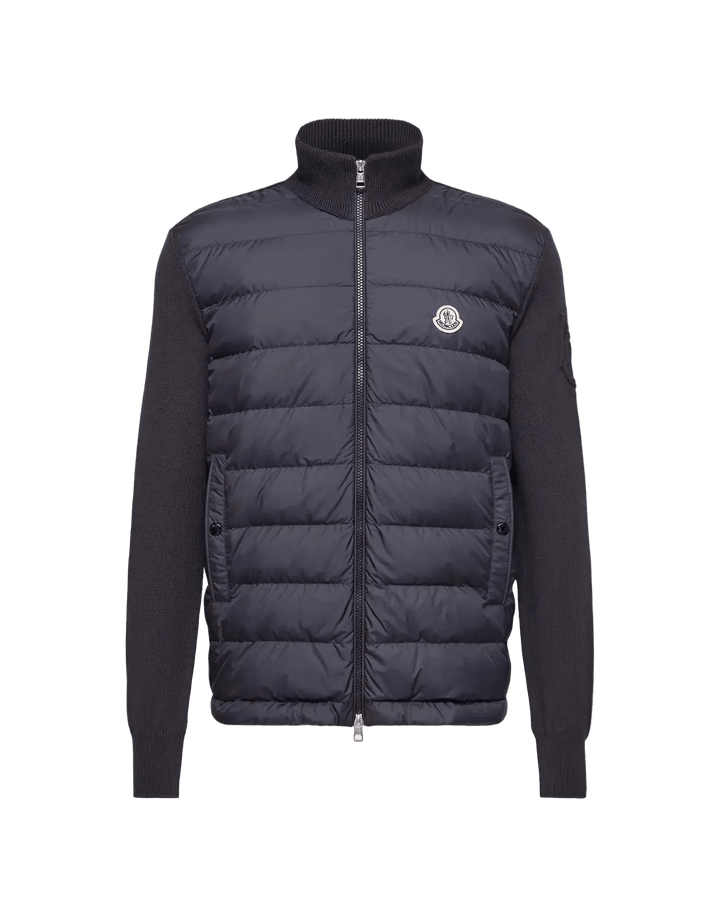 MONCLER - Cardigan zippé en coton matelassé Dark Blue - Lothaire