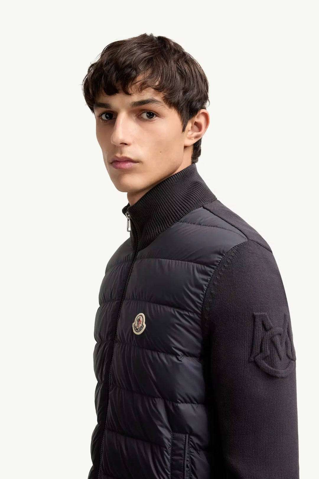 MONCLER - Cardigan zippé en coton matelassé Dark Blue - Lothaire