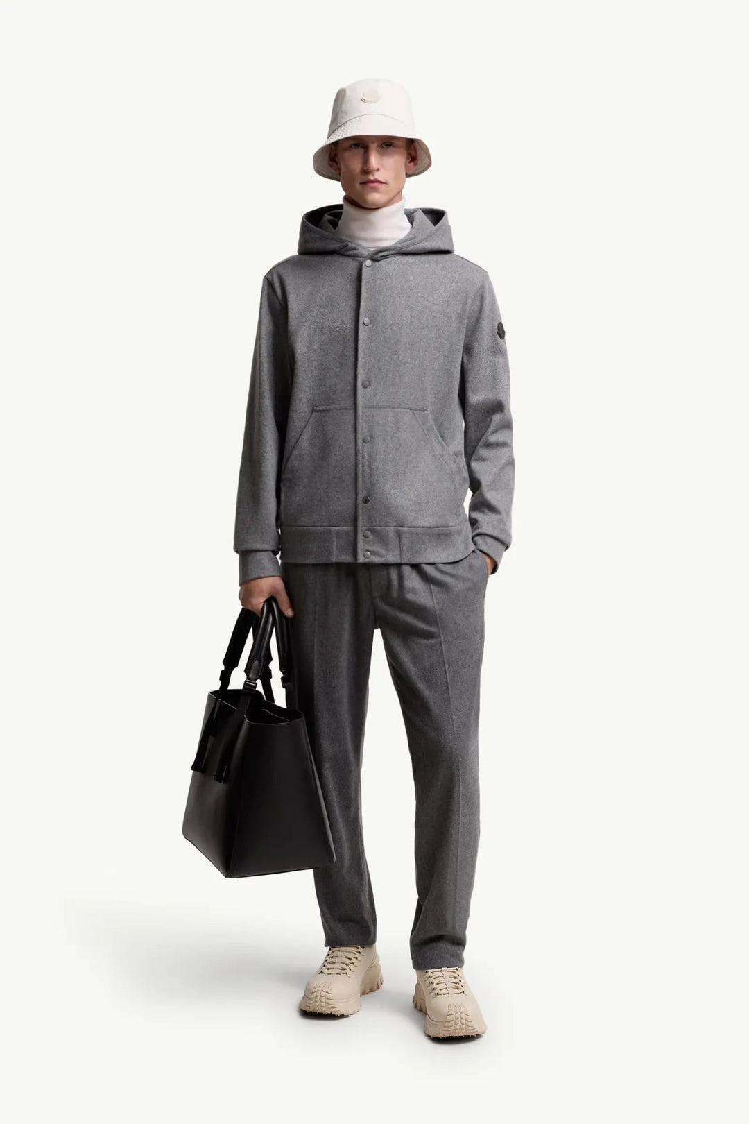 MONCLER - Cardigan zippé en laine mélangée gris - Lothaire