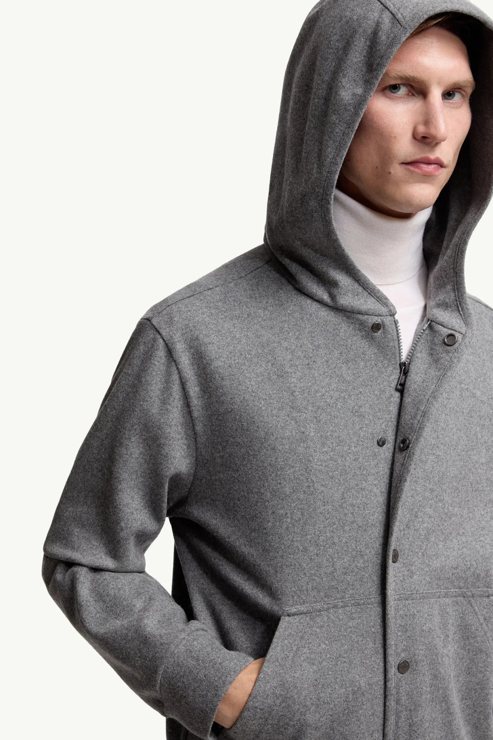 MONCLER - Cardigan zippé en laine mélangée gris - Lothaire