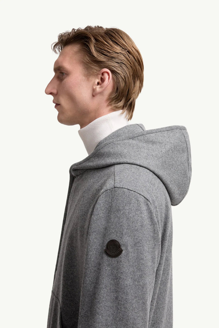 MONCLER - Cardigan zippé en laine mélangée gris - Lothaire