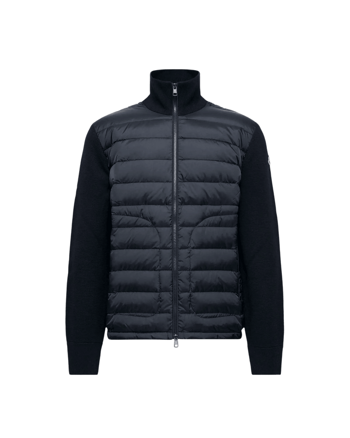 MONCLER – Cardigan zippé matelassé Bleu marine - Lothaire