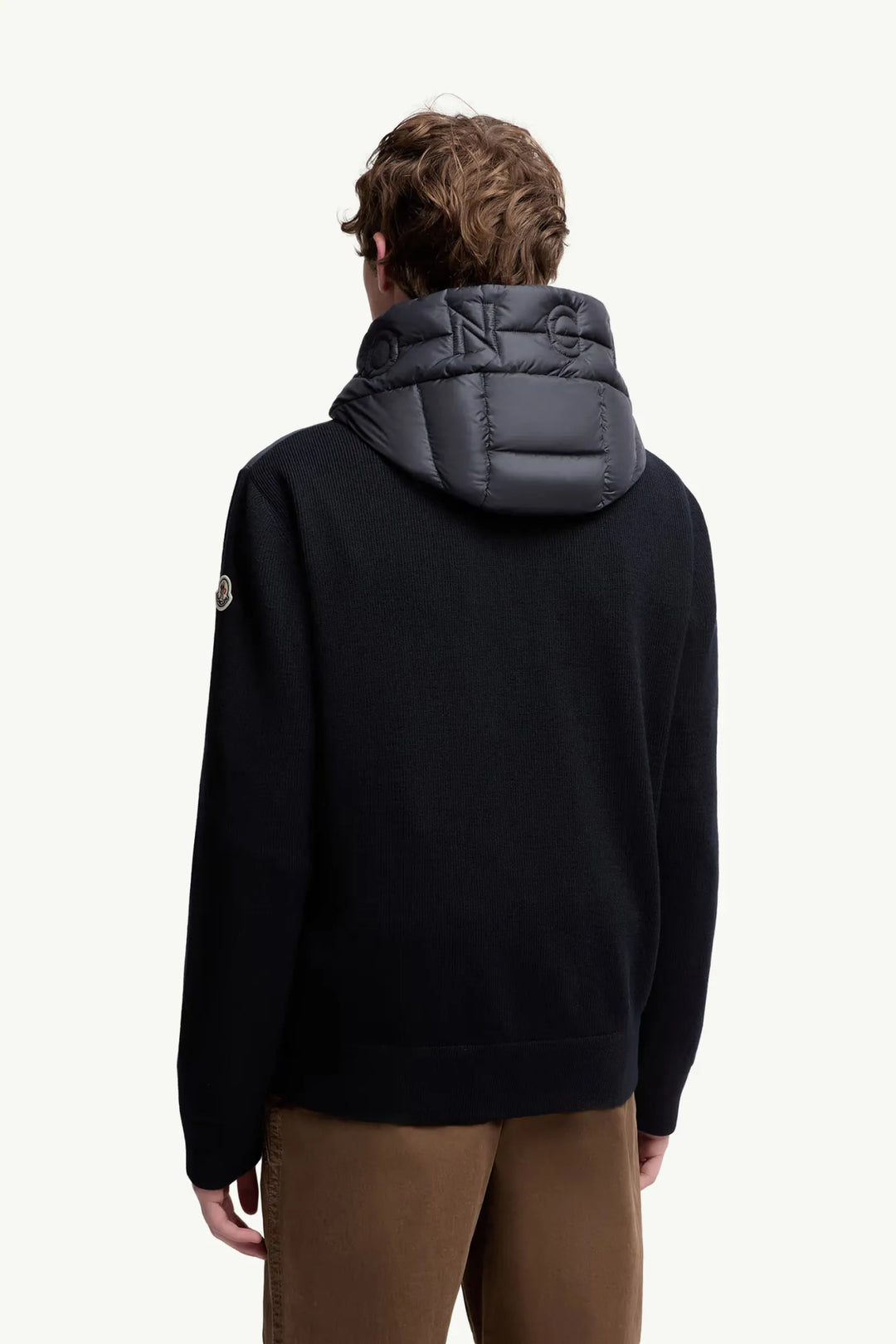 MONCLER - Cardigan zippé matelassé en laine bleu - Lothaire