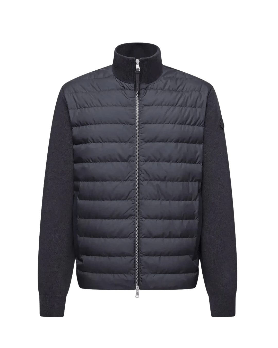 MONCLER - Cardigan zippé matelassé en laine et cachemire bleu - Lothaire