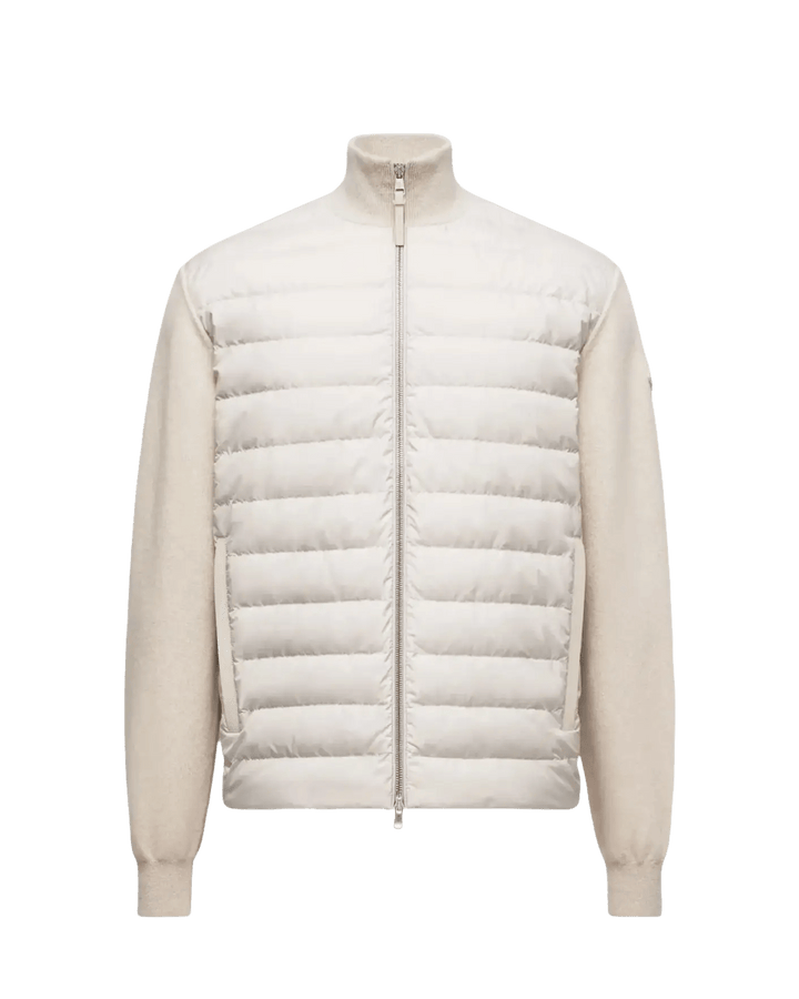 MONCLER - Cardigan zippé matelassé en laine et cachemire écru - Lothaire