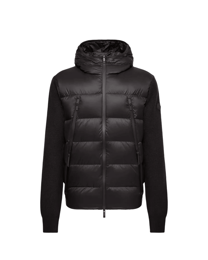 MONCLER - Cardigan zippé matelassé en laine Noir - Lothaire