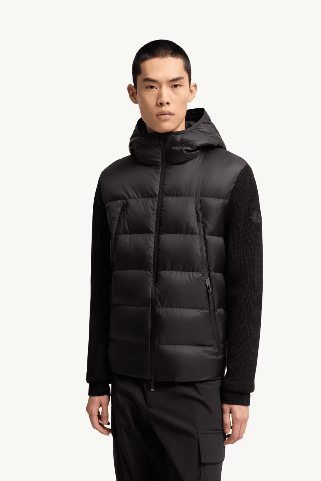 MONCLER - Cardigan zippé matelassé en laine Noir - Lothaire