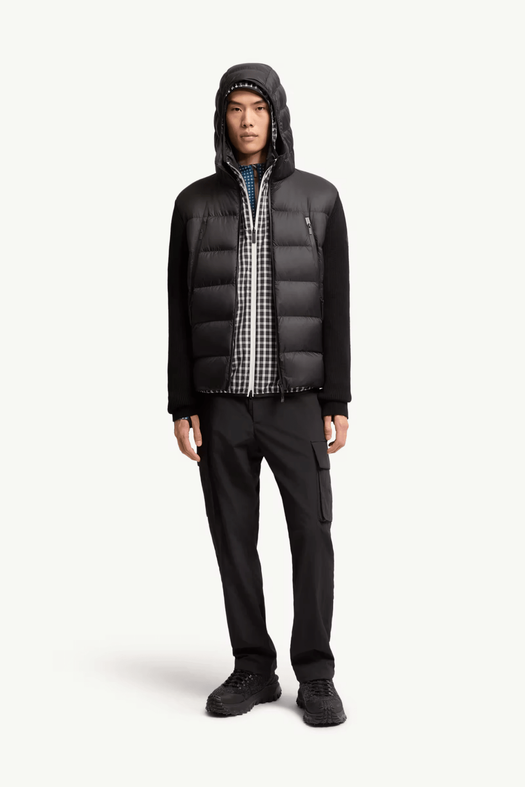 MONCLER - Cardigan zippé matelassé en laine Noir - Lothaire