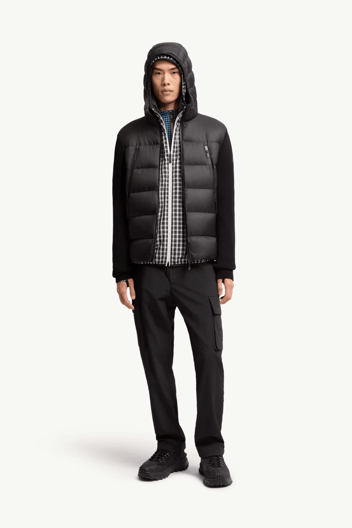 MONCLER - Cardigan zippé matelassé en laine Noir - Lothaire