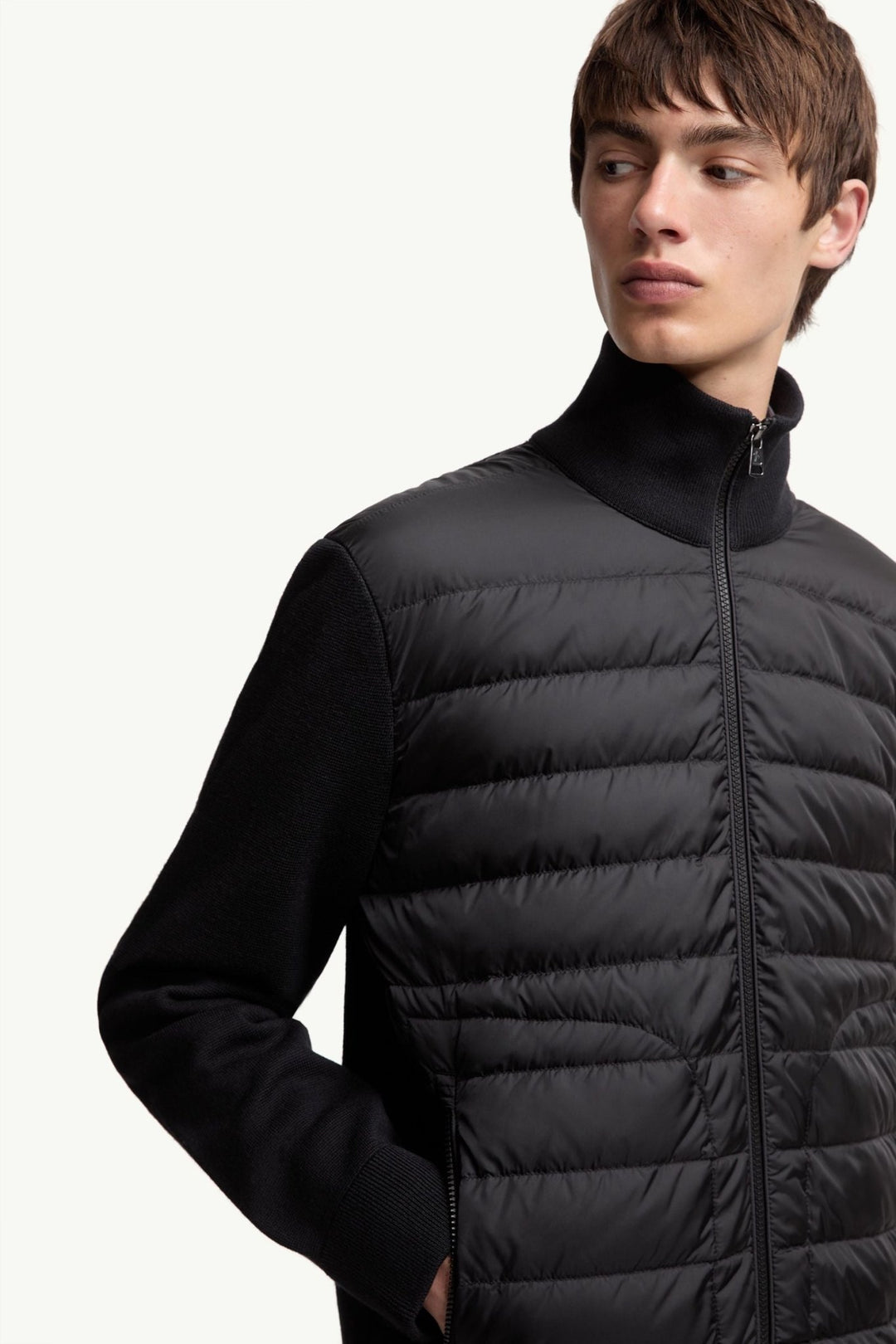 MONCLER – Cardigan zippé matelassé Noir - Lothaire