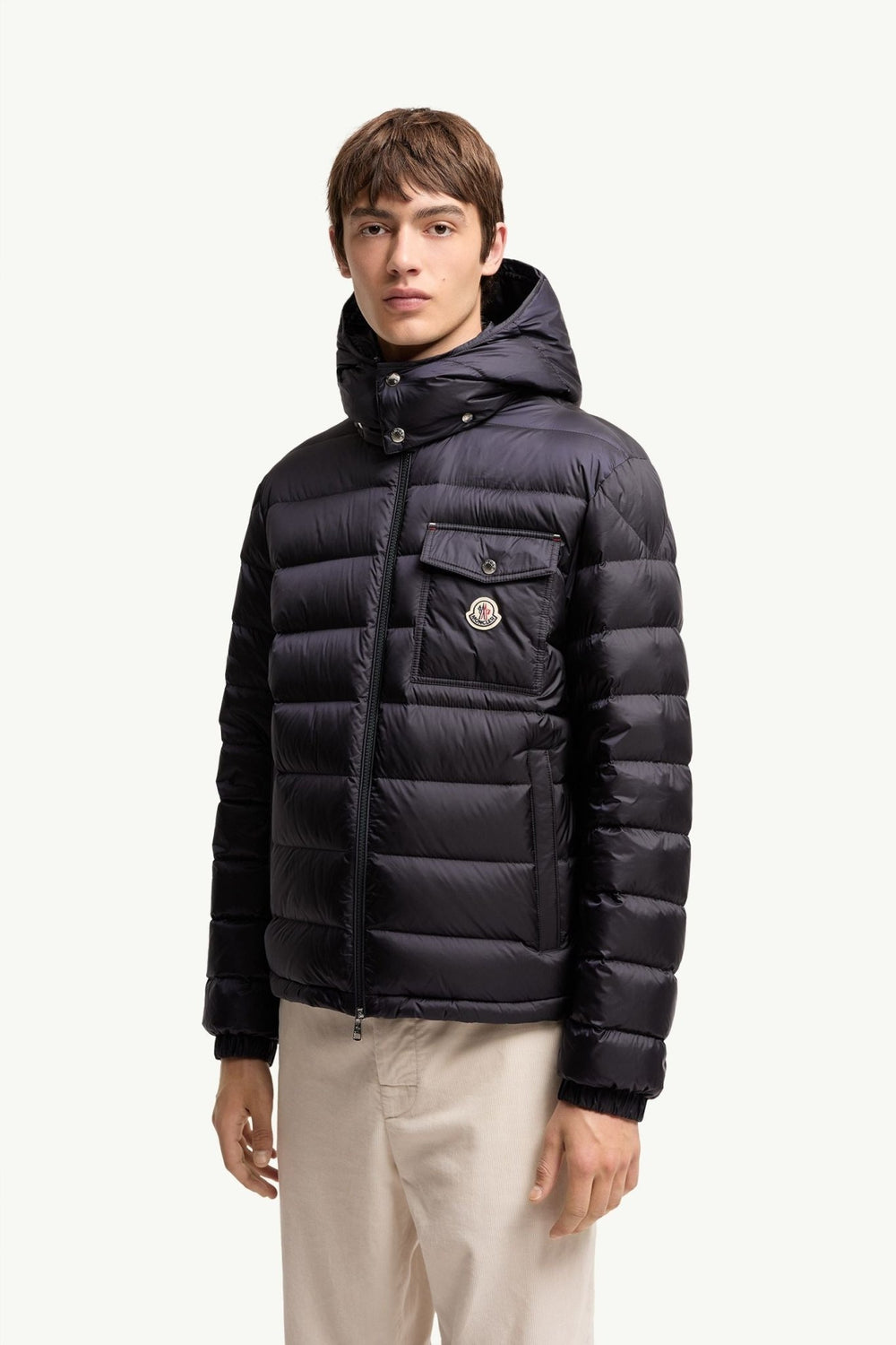 MONCLER – Doudoune courte à capuche Verith Bleu foncé - Lothaire