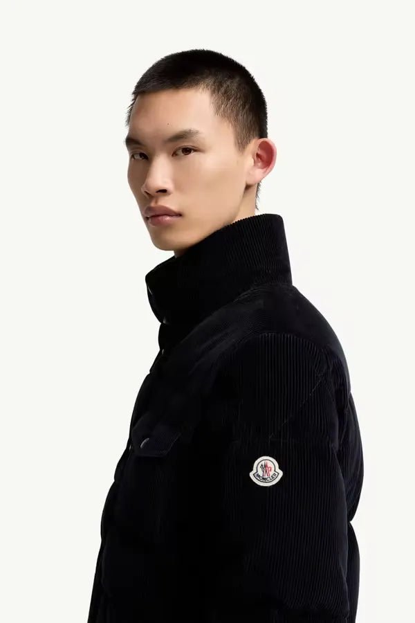 MONCLER - Doudoune courte Serrant en velours côtelé NOIR - Lothaire