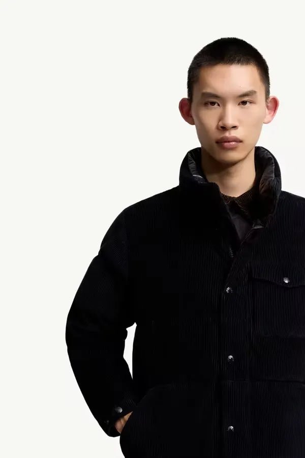 MONCLER - Doudoune courte Serrant en velours côtelé NOIR - Lothaire