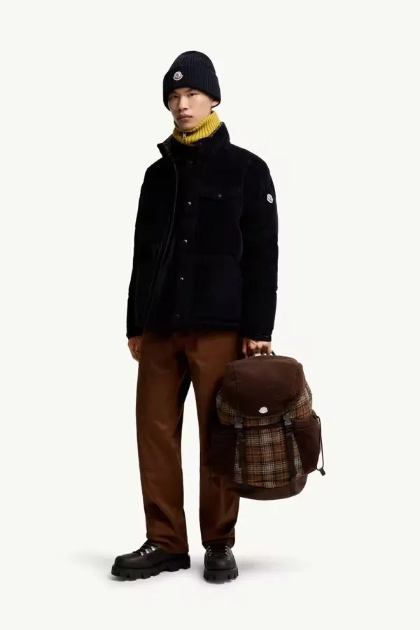 MONCLER - Doudoune courte Serrant en velours côtelé NOIR - Lothaire