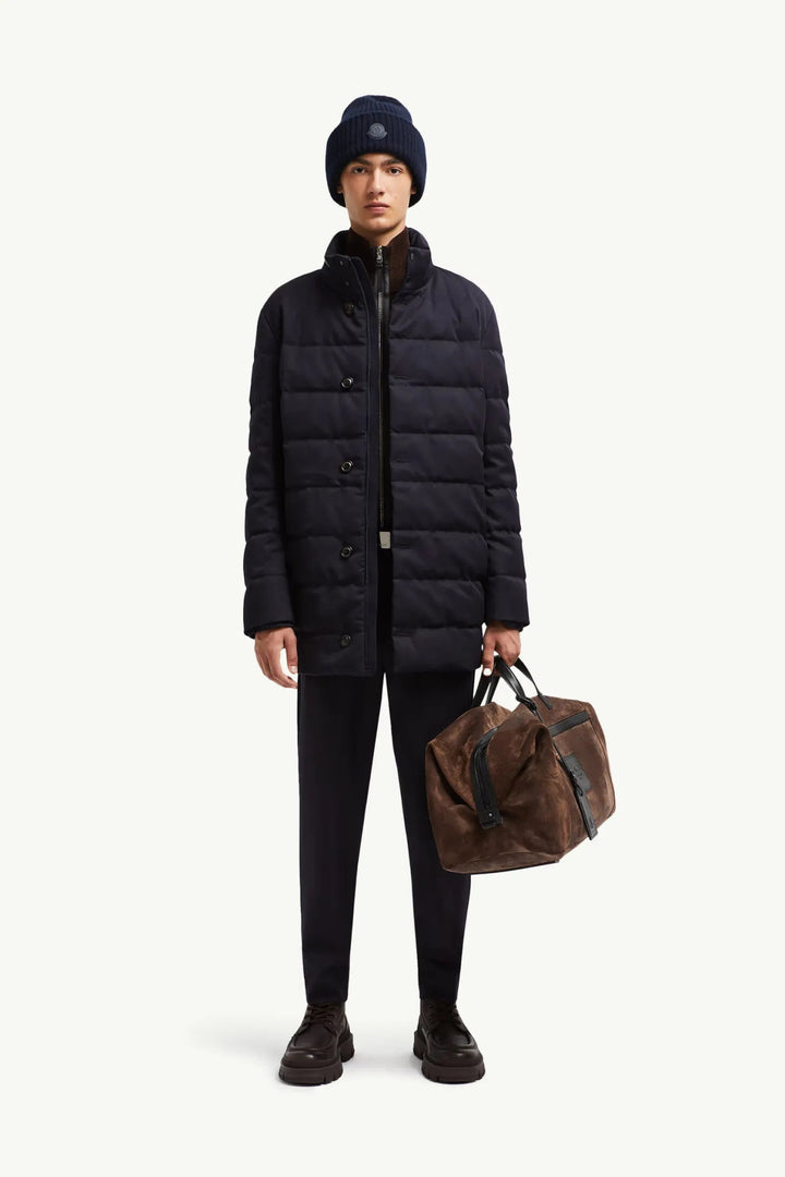 MONCLER - Doudoune longue à capuche Vallonpierre bleu marine - Lothaire