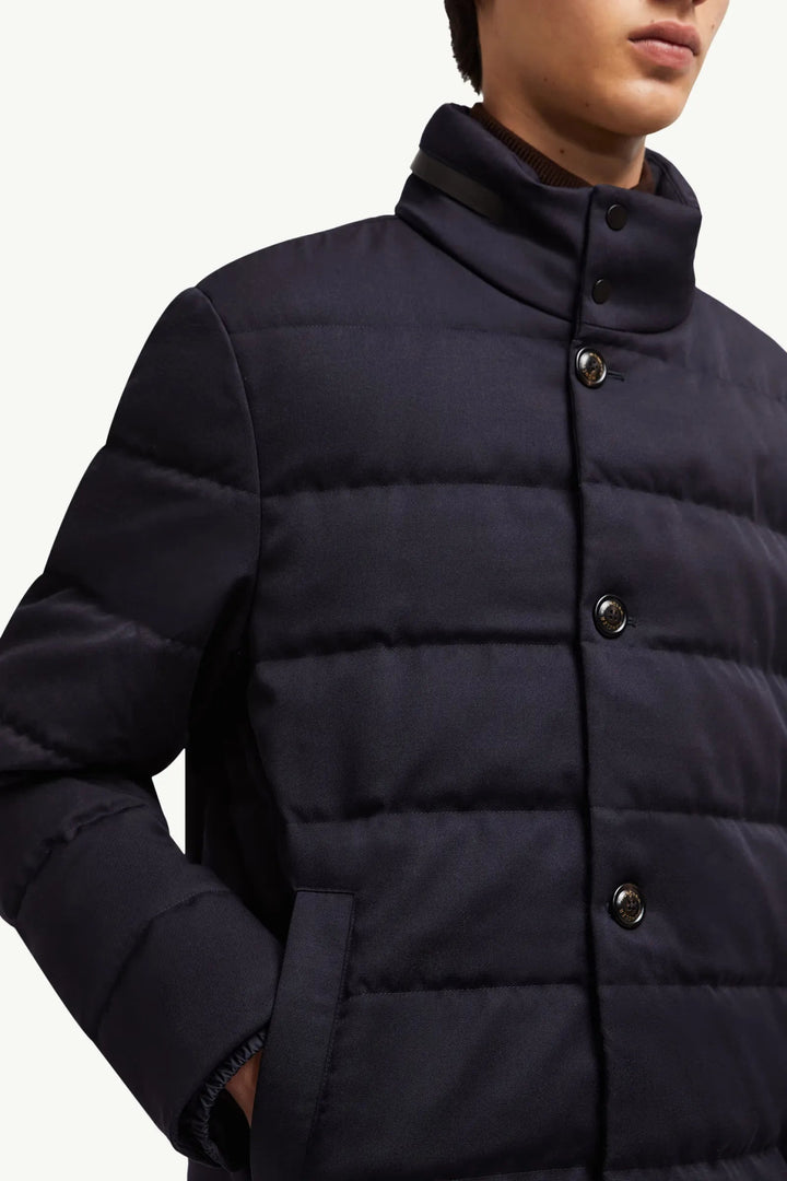MONCLER - Doudoune longue à capuche Vallonpierre bleu marine - Lothaire