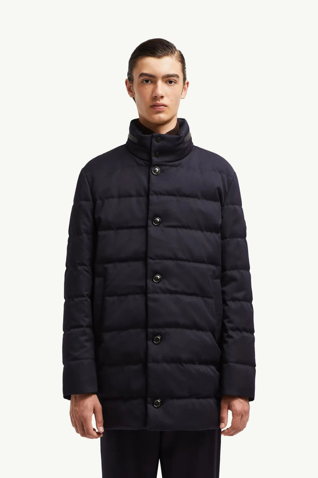 MONCLER - Doudoune longue à capuche Vallonpierre bleu marine - Lothaire