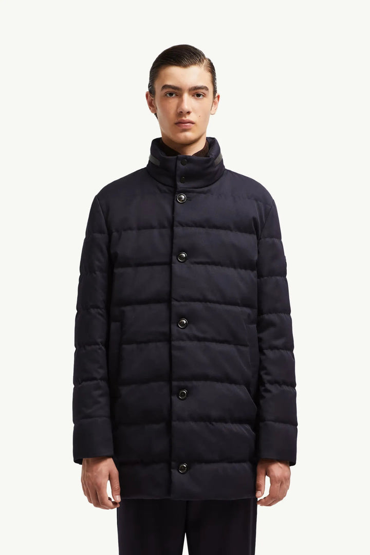 MONCLER - Doudoune longue à capuche Vallonpierre bleu marine - Lothaire
