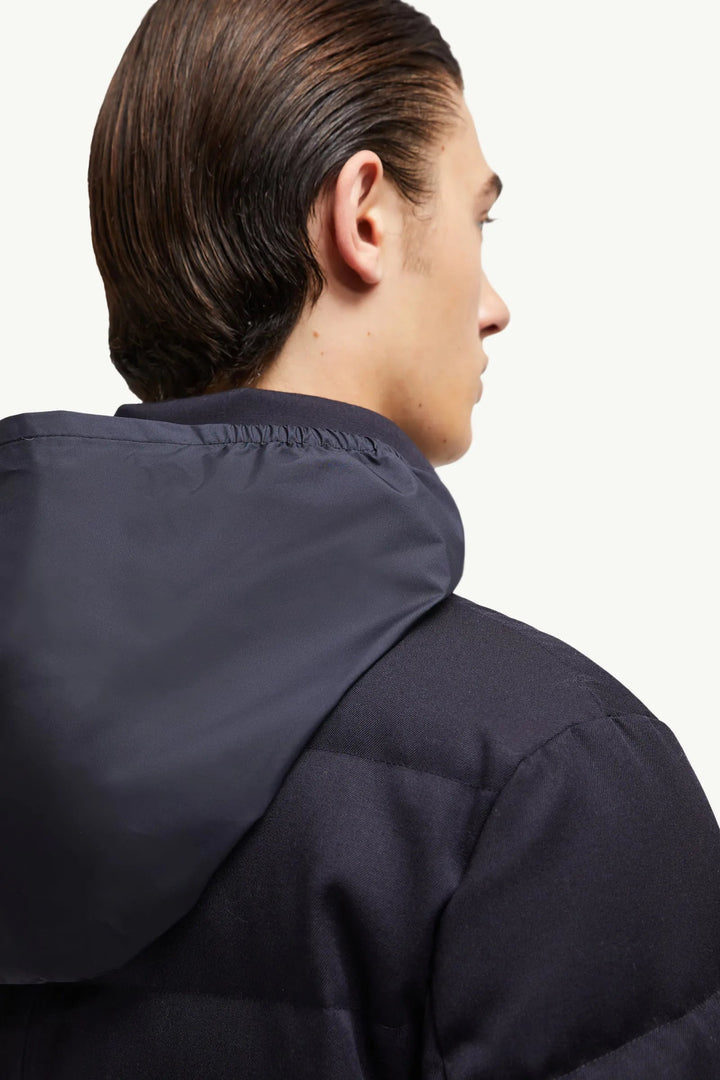 MONCLER - Doudoune longue à capuche Vallonpierre bleu marine - Lothaire