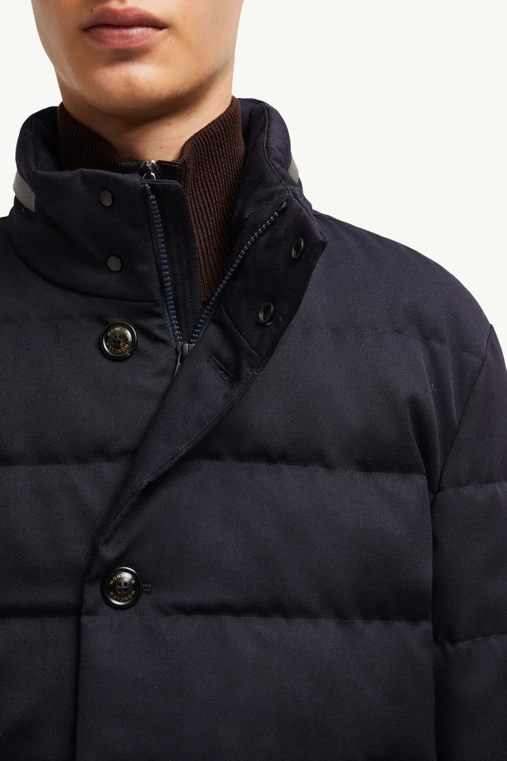 MONCLER - Doudoune longue à capuche Vallonpierre bleu marine - Lothaire