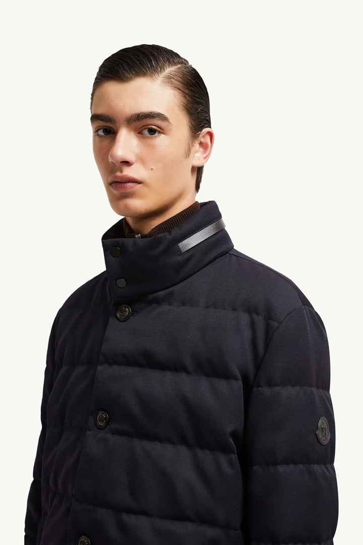 MONCLER - Doudoune longue à capuche Vallonpierre bleu marine - Lothaire