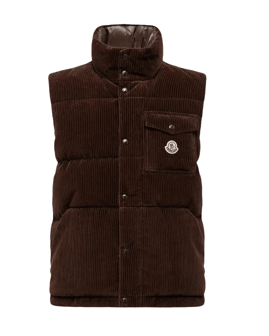MONCLER - Doudoune sans manches Agen en velours côtelé marron - Lothaire
