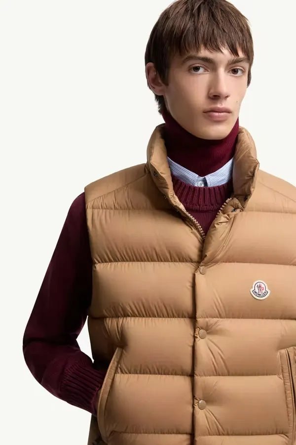 MONCLER - Doudoune sans manches Tibb open beige - Lothaire