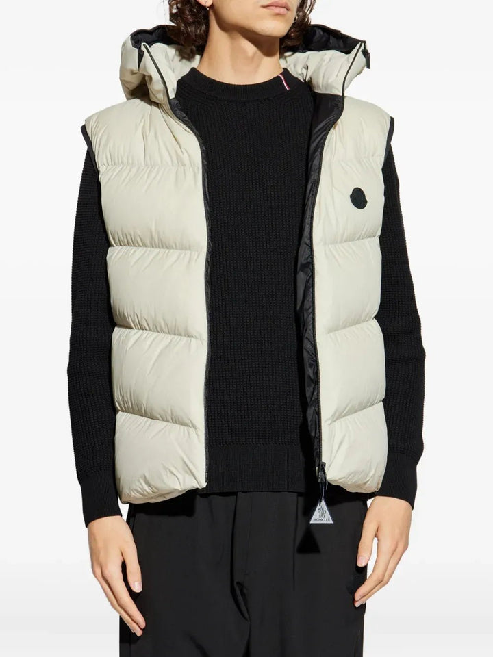 MONCLER - Gilet Guersac à capuche beige - Lothaire