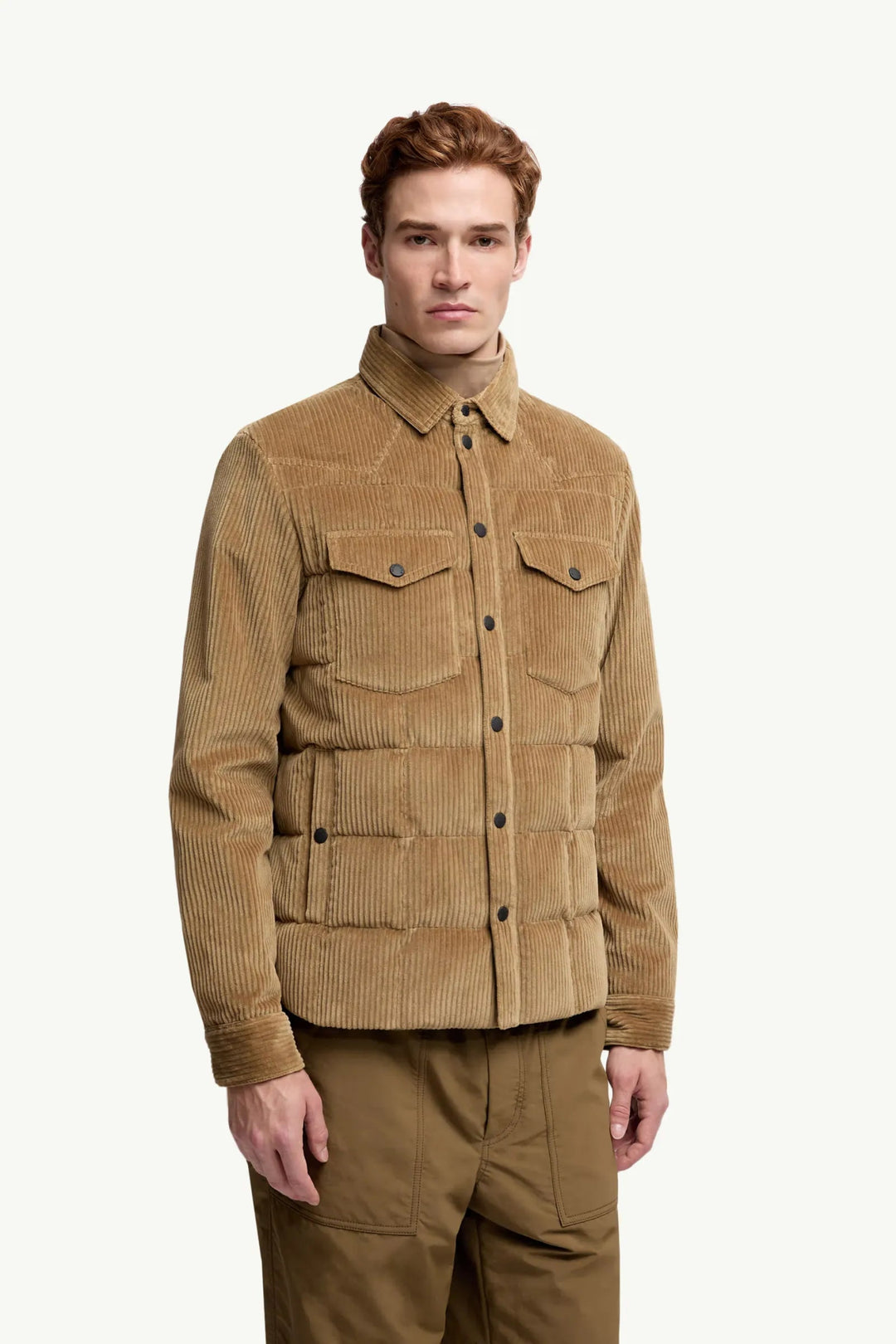 MONCLER GRENOBLE - Doudoune - chemise Gelt côtelée marron stone - Lothaire