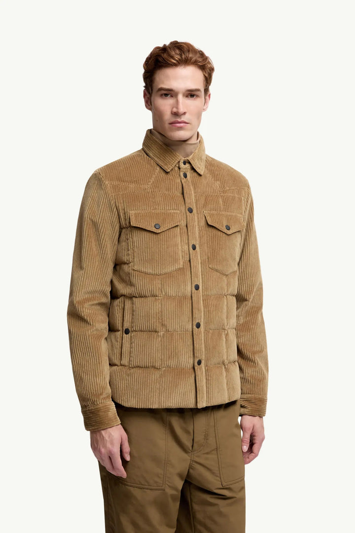 MONCLER GRENOBLE - Doudoune - chemise Gelt côtelée marron stone - Lothaire