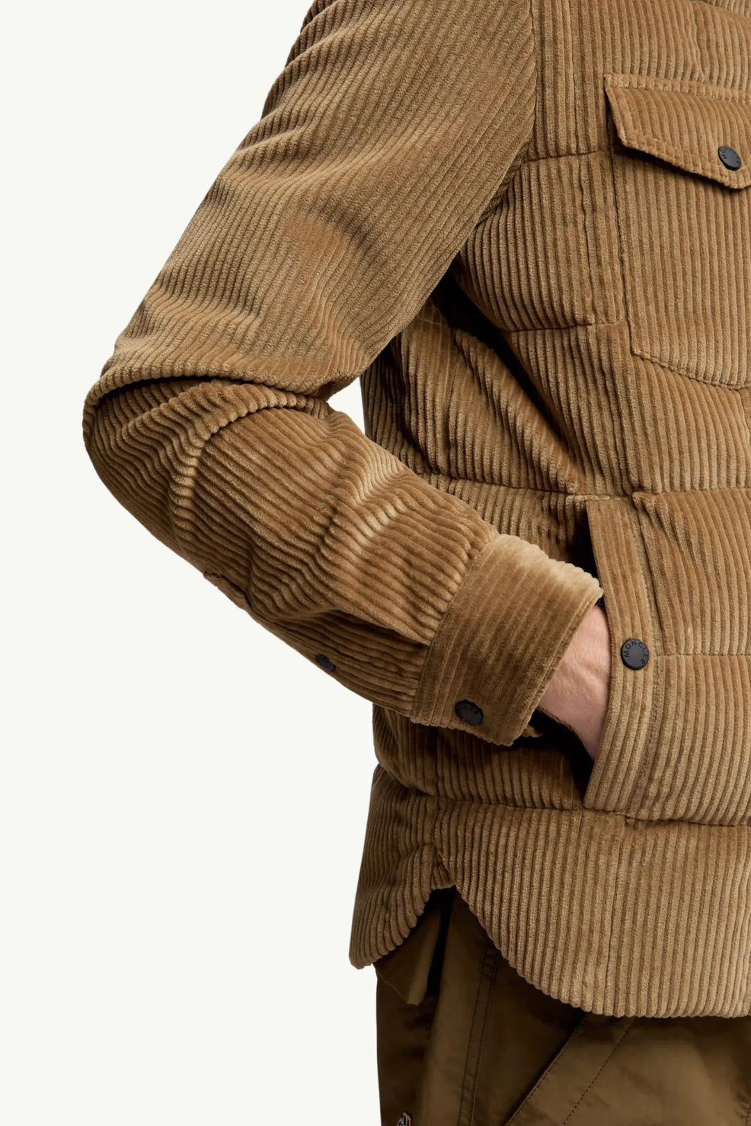 MONCLER GRENOBLE - Doudoune - chemise Gelt côtelée marron stone - Lothaire