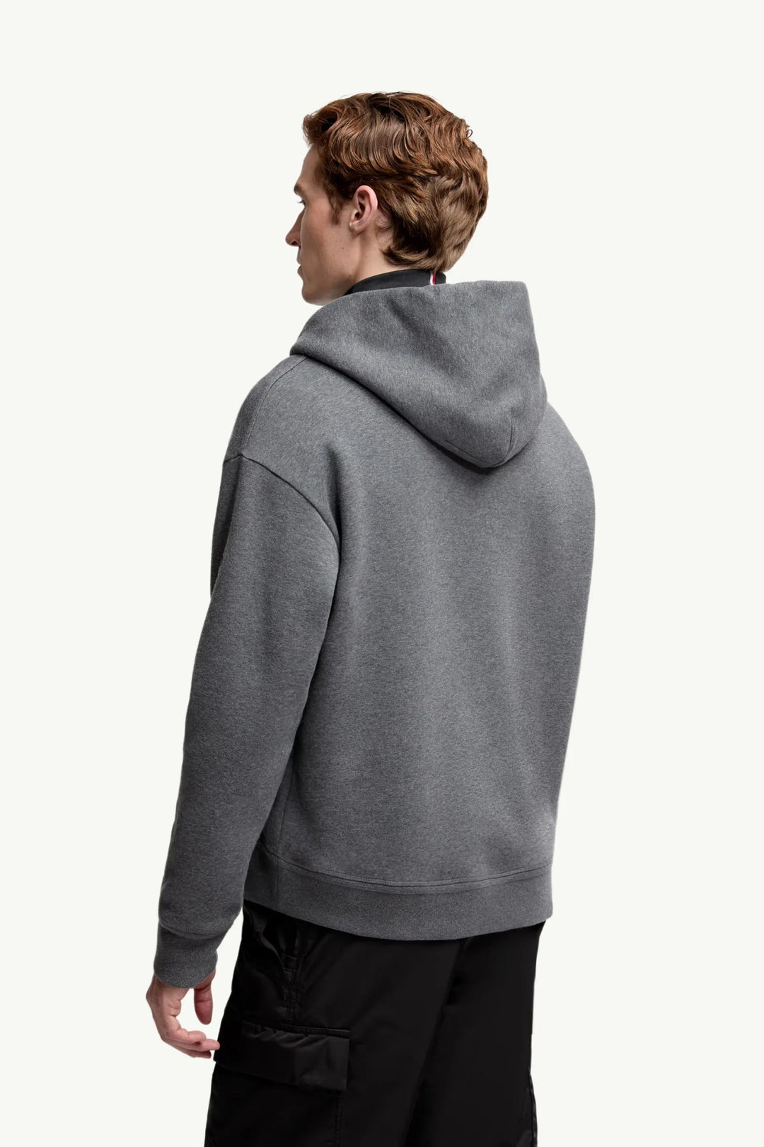MONCLER GRENOBLE - Sweat à capuche en coton mélangé à logo montagne gris - Lothaire
