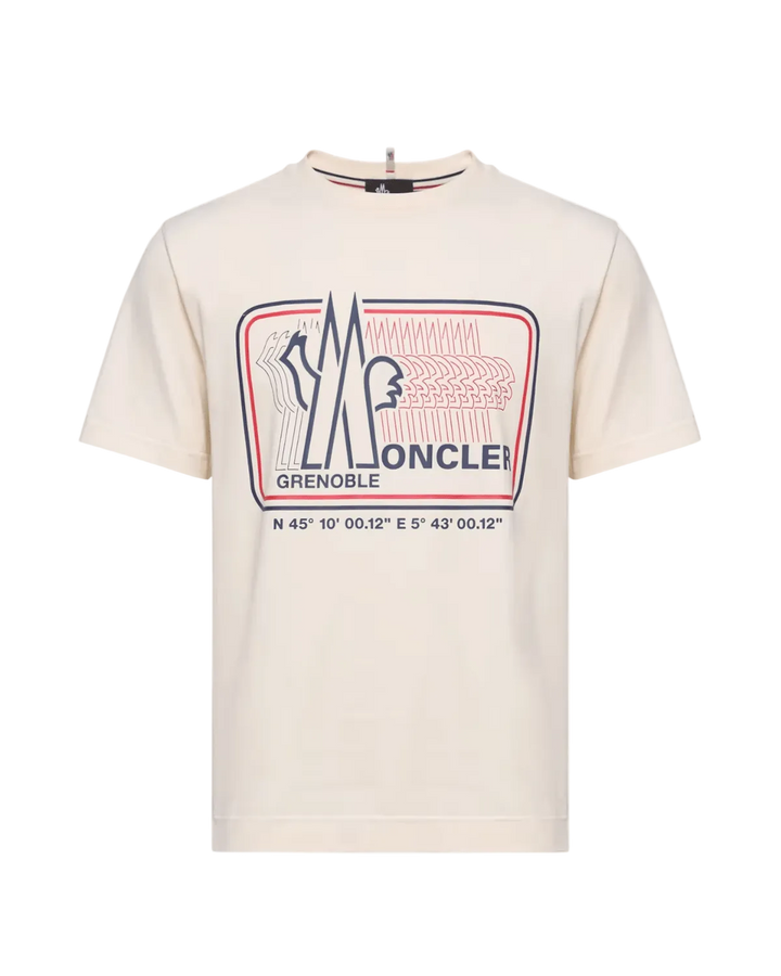 MONCLER - Logo Cotton Blend T-Shirt Beige clair - Lothaire