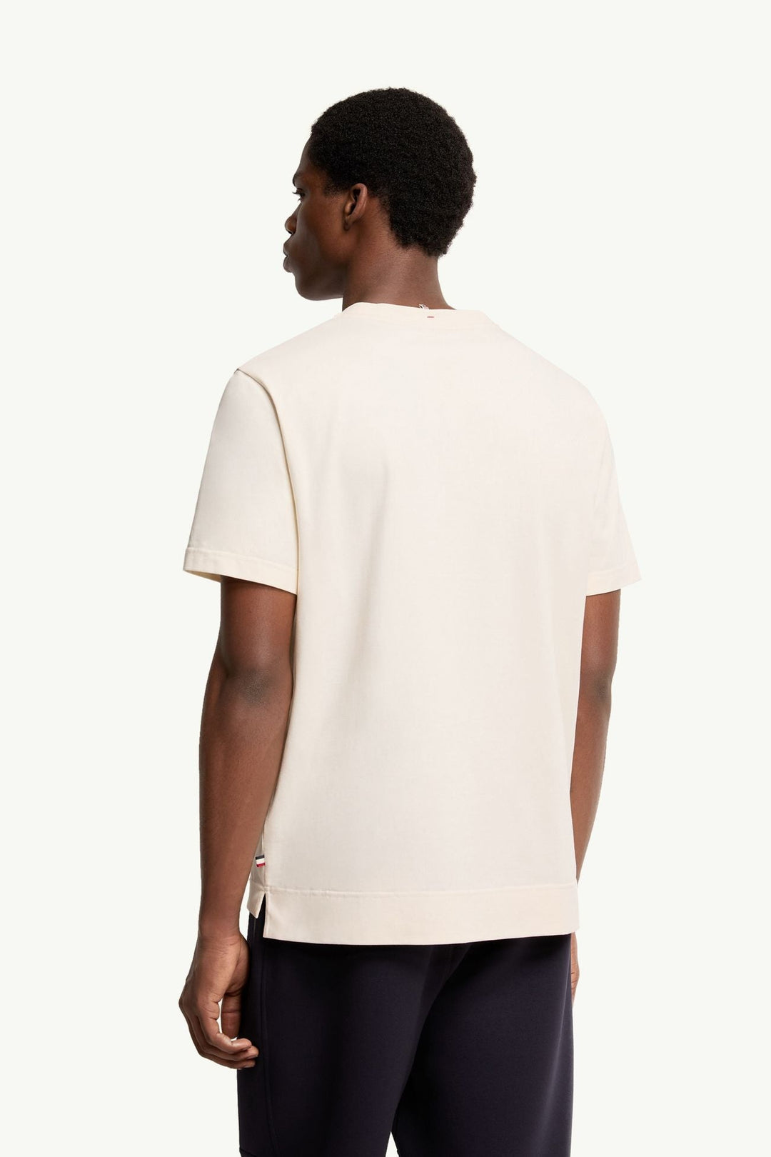 MONCLER - Logo Cotton Blend T-Shirt Beige clair - Lothaire