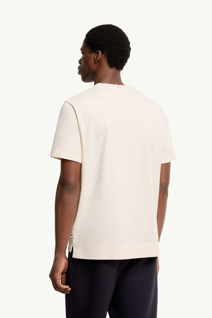 MONCLER - Logo Cotton Blend T-Shirt Beige clair - Lothaire