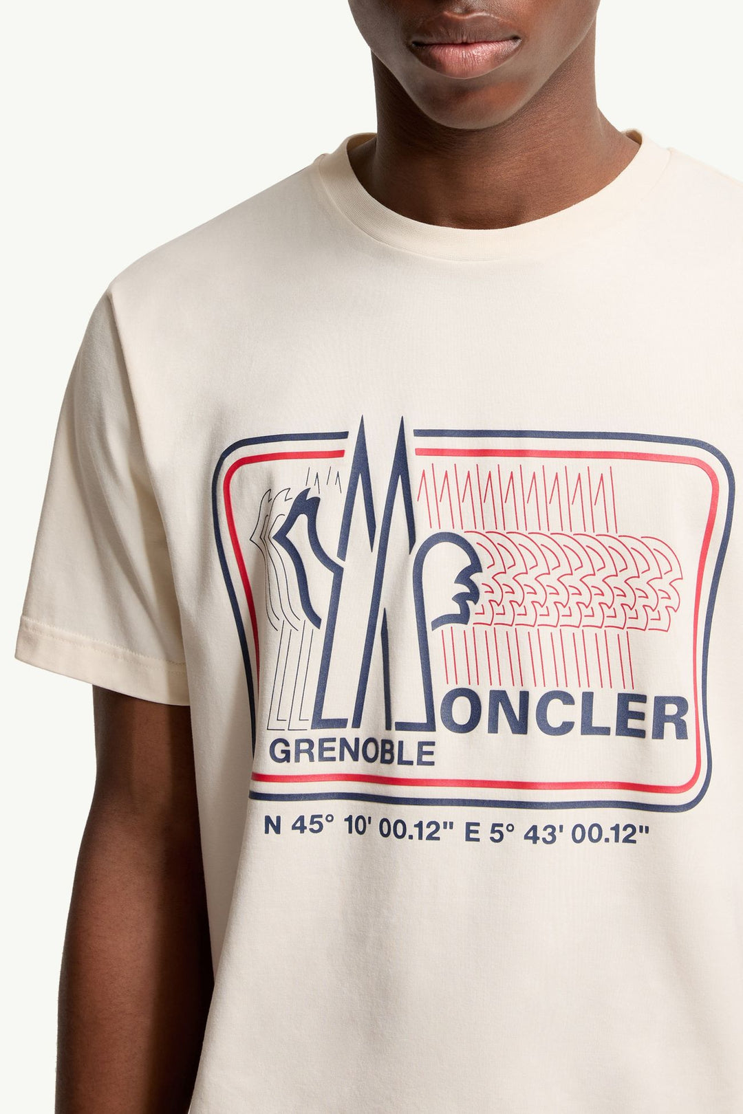 MONCLER - Logo Cotton Blend T-Shirt Beige clair - Lothaire