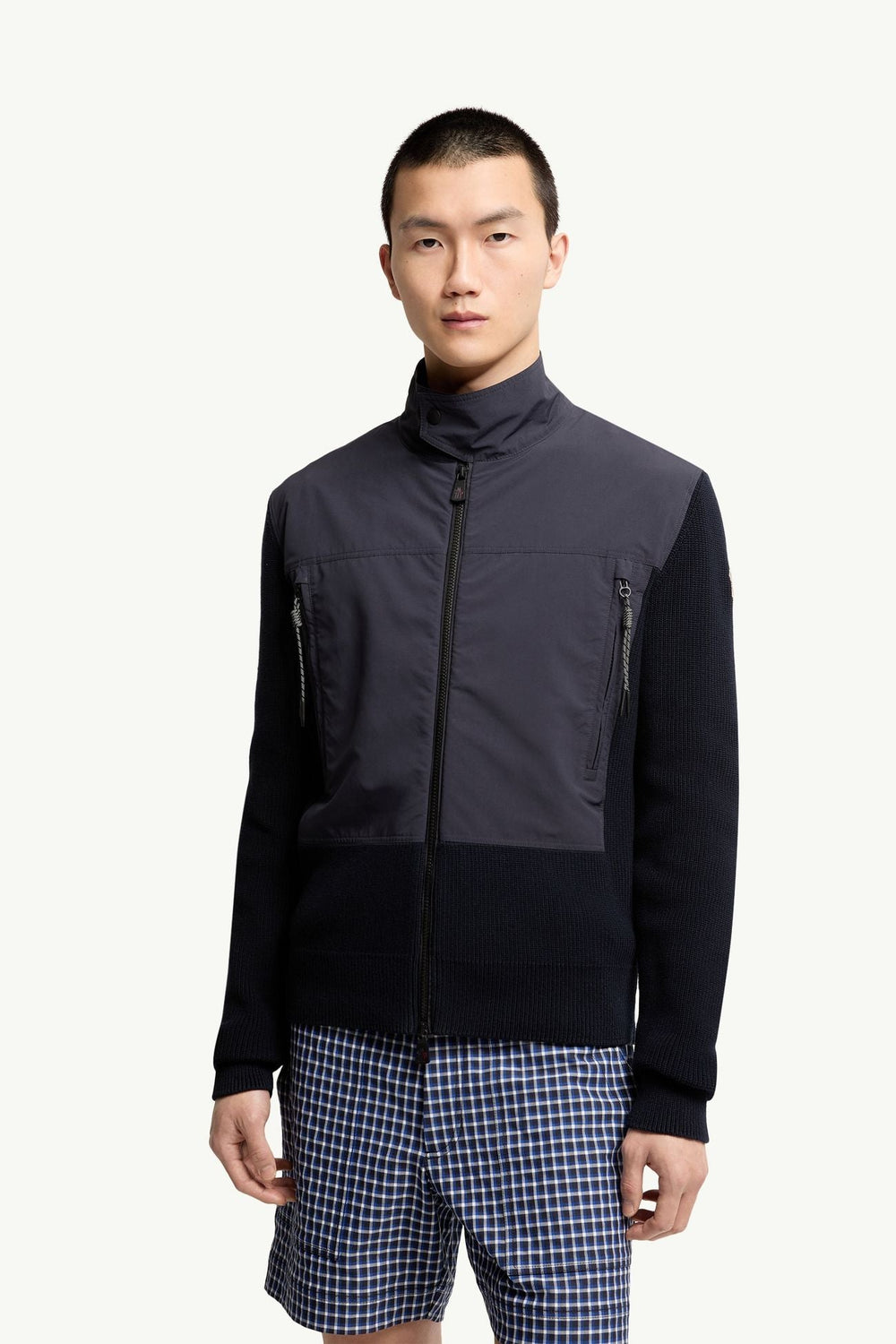 MONCLER - Padded Zip - Up Cotton Cardigan Marine - Lothaire