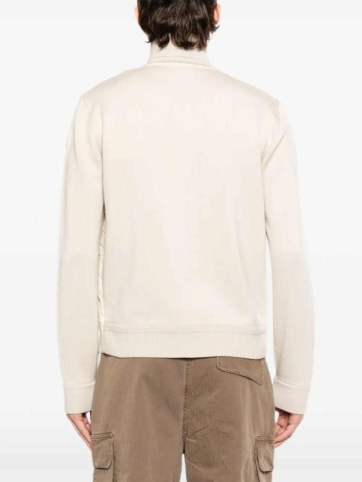 MONCLER - Padded Zip - Up Wool Cardigan beige - Lothaire
