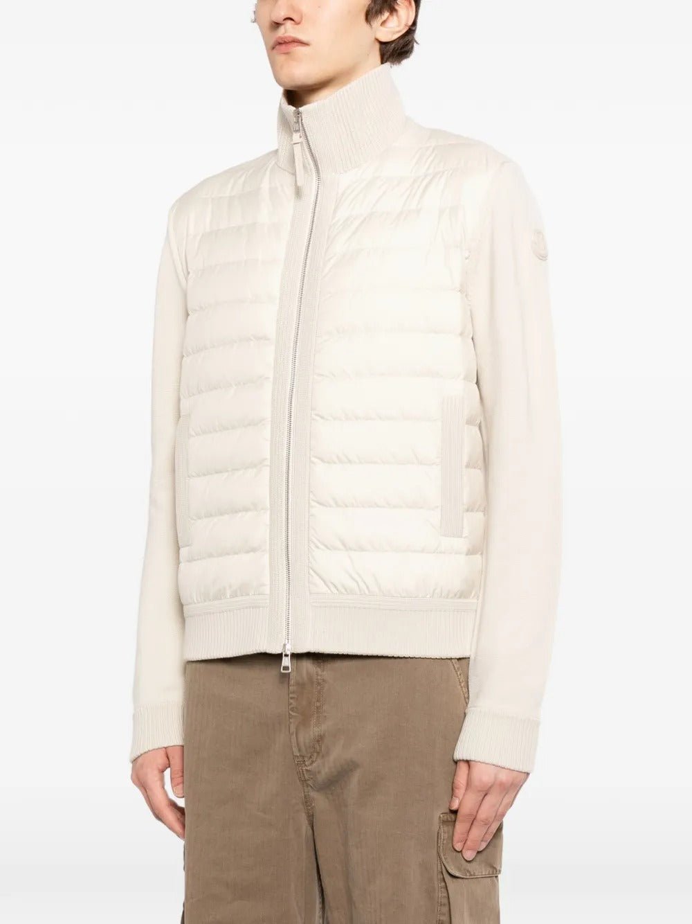 MONCLER - Padded Zip - Up Wool Cardigan beige - Lothaire