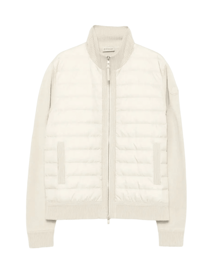 MONCLER - Padded Zip - Up Wool Cardigan beige - Lothaire