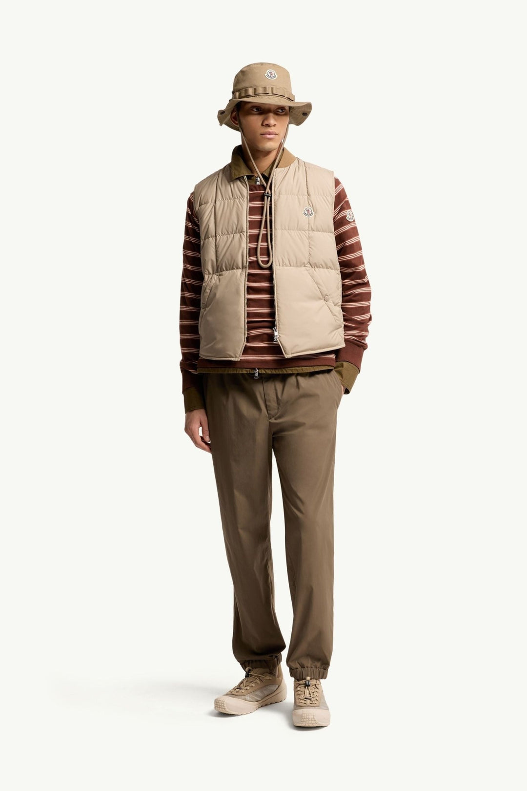 MONCLER - Pantalon de jogging rayé stretch Vert olive - Lothaire