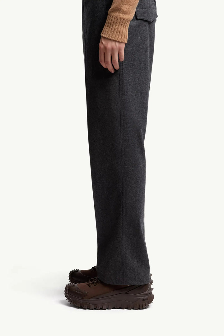 MONCLER - Pantalon en flanelle de laine gris - Lothaire