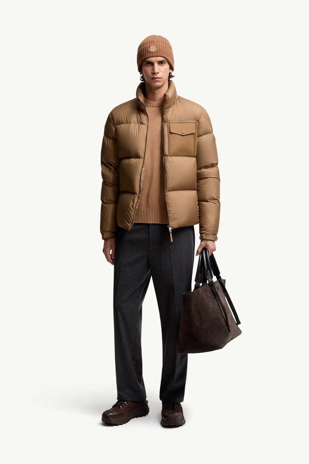 MONCLER - Pantalon en flanelle de laine gris - Lothaire