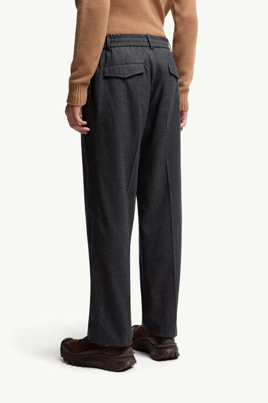 MONCLER - Pantalon en flanelle de laine gris - Lothaire