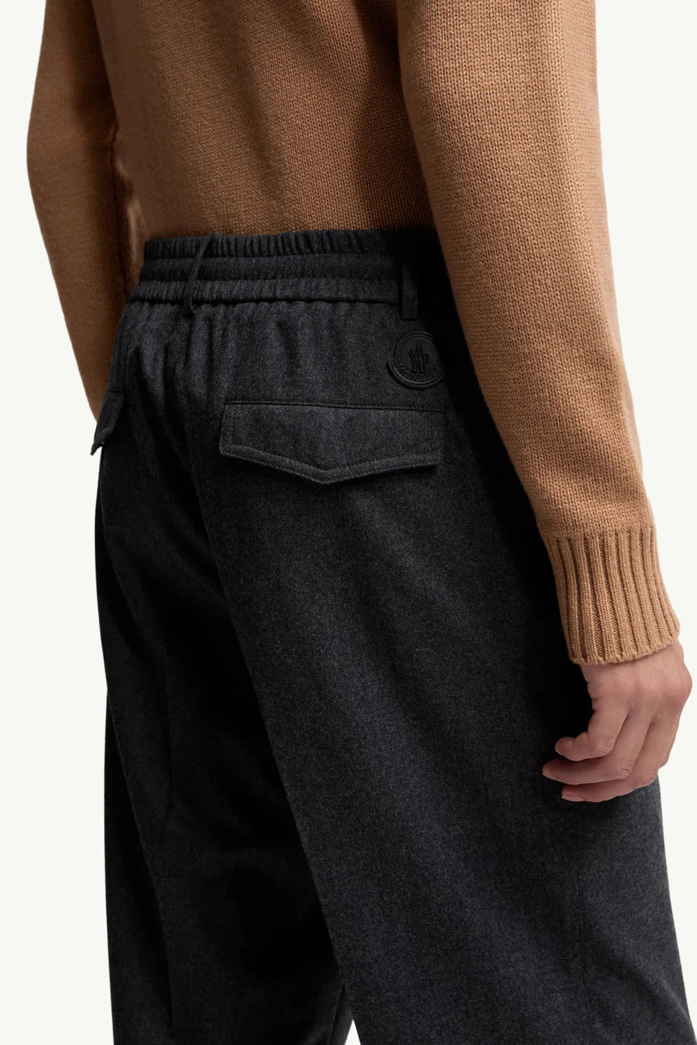 MONCLER - Pantalon en flanelle de laine gris - Lothaire