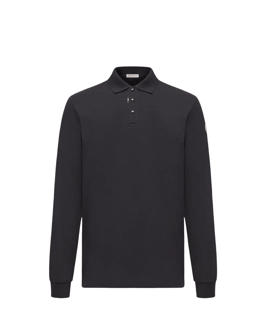 MONCLER - Polo à manches longues en piqué de coton à logo Bleu marine foncé - Lothaire