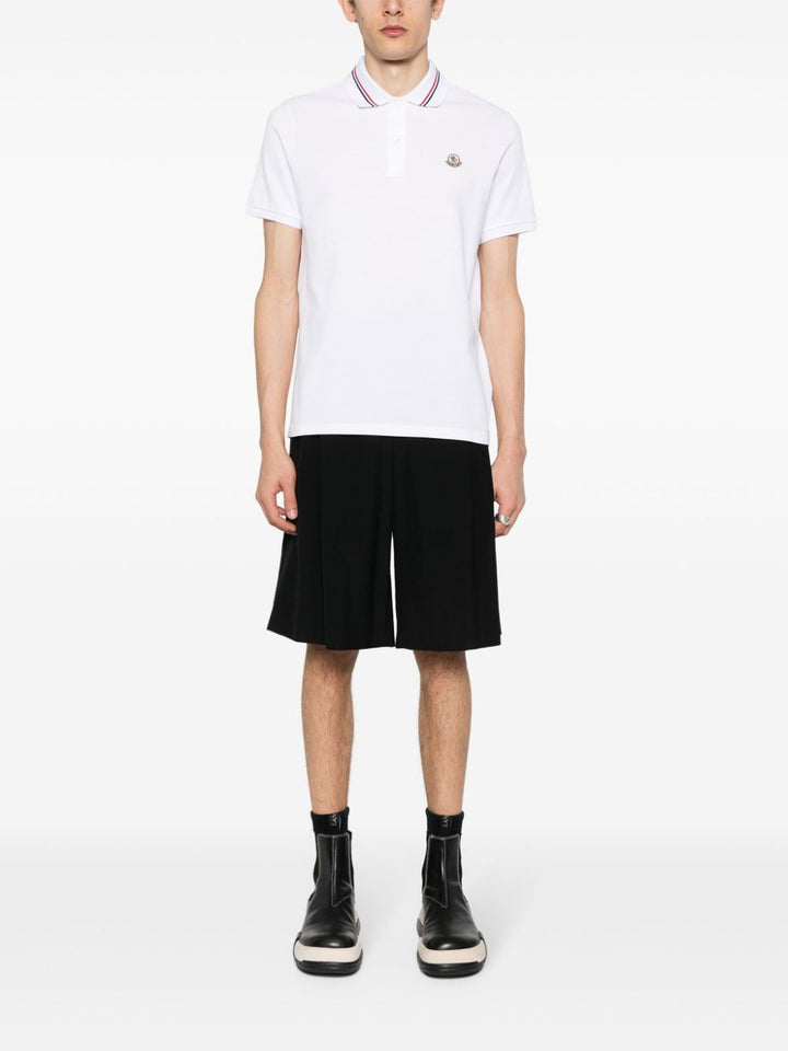 Moncler polo blanc manches courtes blanc logo poitrine - Lothaire