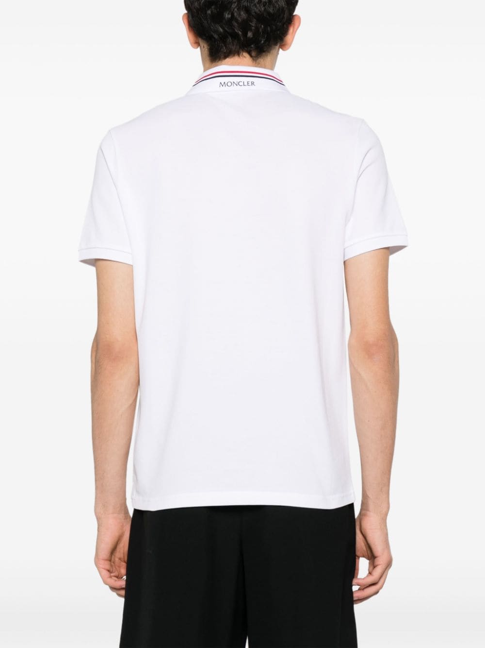 Moncler polo blanc manches courtes blanc logo poitrine - Lothaire